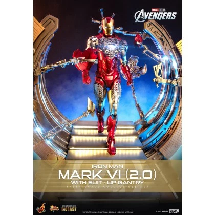 Iron Man Mark VI (2.0) With Suit-Up Gantry Collectible Set - Hot Toys MMS688D53 The Avengers 1/6th Scale 1 Iron Man Mark VI (2.0) With Suit-Up Gantry Collectible Set - Hot Toys MMS688D53 The Avengers 1/6th Scale